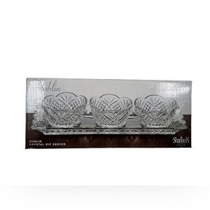 Goldinger 4 piece  crystal relish server